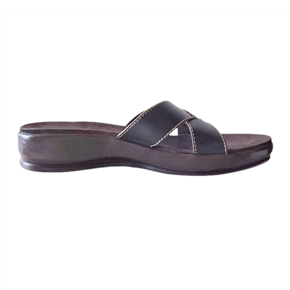 Connie Sundance Dark Brown Leather Slides Casual Hippie - Picture 3 of 8